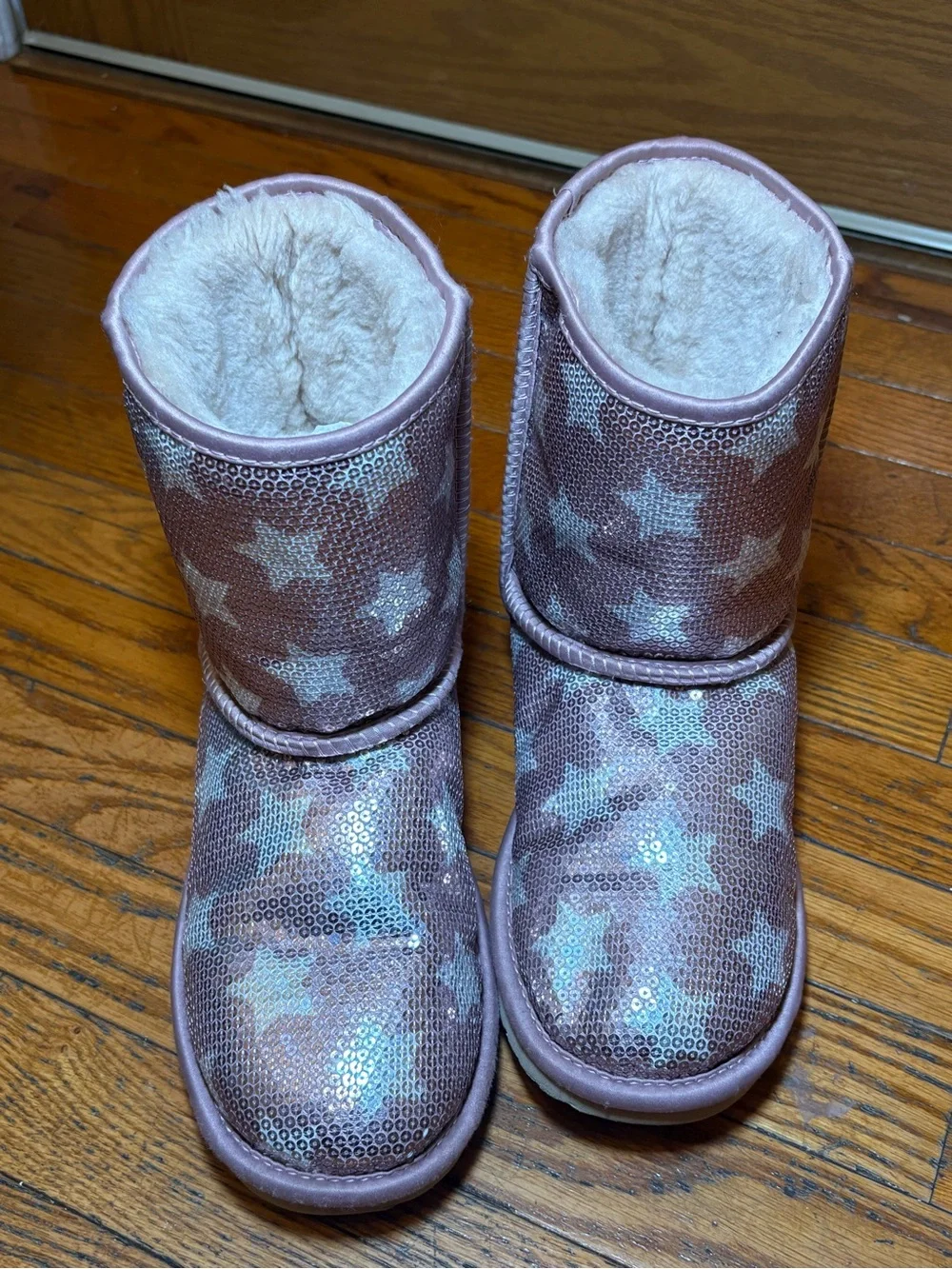 UGG Kids Pink Sequin Star Boots